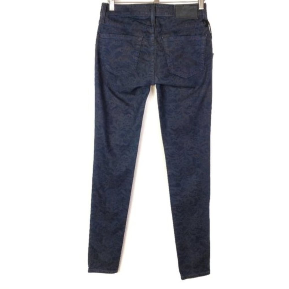 Big Star Envy Low Rise Cigarette Skinny Jeans Floral Lace Print Navy Blue 26 NWT - Picture 4 of 6